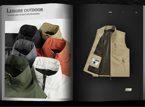 Detail view of outdoor vest featuring breathable mesh lining and functional inner pockets