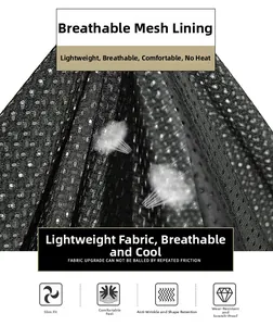 Close-up of lightweight breathable mesh lining with anti-pilling and durable fabric