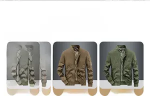 Detail view of quilted thermal lining and sleeve utility pockets on bomber jackets