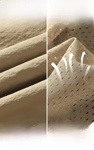 Dettaglio del tessuto kaki che mostra trama liscia e struttura a nido d'ape traspirante