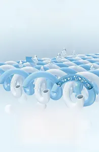 Detail showing waterproof graphene fabric texture with windproof and breathable features