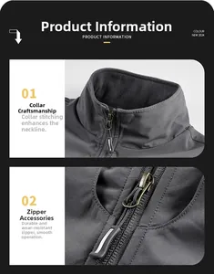 Detail of the stand-up collar and high-quality metal zipper on a men's fleece vest