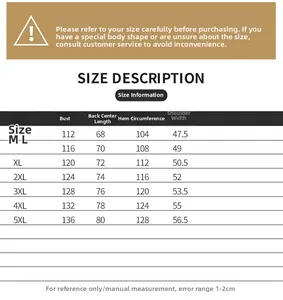 Detailed size chart for men's casual jacket with chest and shoulder measurements