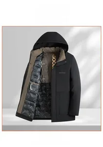 Detail view of winter jacket featuring heat-reflective silver lining and secure inner pocket