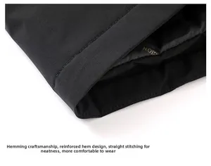 Close-up of winter jacket reinforced hem with professional straight edge stitching