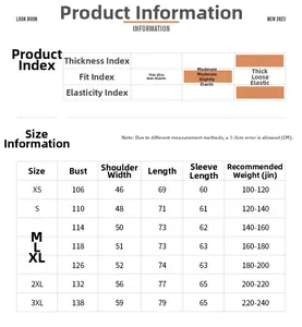 Detailed size chart for fleece jacket with chest, shoulder, and length measurements