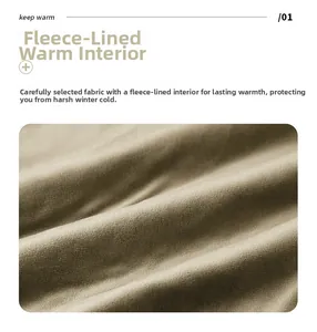 Nahaufnahme des weichen Samtfutters zur Wärmeisolierung einer warmen Winterjacke
