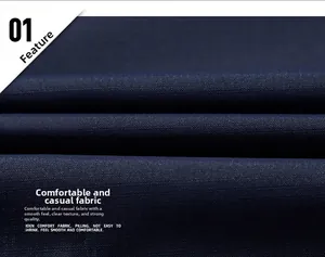Detailed macro shot of dark blue woven fabric texture for casual hooded jackets