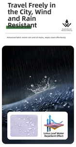 Detailed view of light purple waterproof fabric with functional three-layer structure