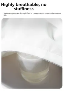 Breathable white fabric showing steam passing through for moisture-wicking jacket