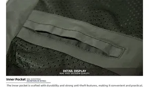 Detailed close-up of a men's outdoor jacket showing the inner pocket and breathable mesh lining