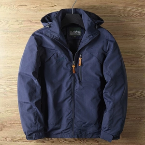Herren Outdoor Nylon Jacke Wasserdicht Winddicht Mit Abnehmbarer Kapuze Leichte Lässige Wander-Windjacke Sportlicher Mantel