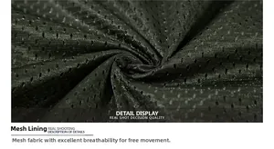 Detail view of black breathable mesh lining for outdoor men's functional jacket