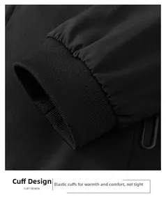 Close-up of ribbed elastic cuffs on a casual men's jacket for windproof protection