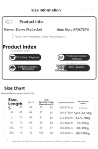 Detailed size chart and material guide for men's baseball collar casual jacket