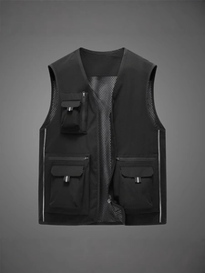 Gilet Uomo ad Asciugatura Rapida Multitasca in Rete Riflettente Outdoor per Pesca Fotografia Escursionismo Arrampicata
