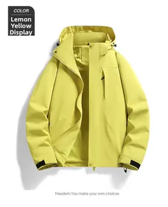 Detail of lemon yellow jacket showing breathable mesh lining and adjustable velcro cuffs
