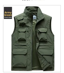 Dettaglio del gilet tattico verde militare con tasche multiple e fodera in rete traspirante