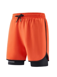 Men's Double Layer Sports Shorts Phone Pocket Quick Dry Running Gym Training Breathable Activewear Bottoms Fitness Gear