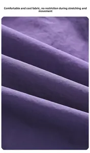 Close-up of breathable purple quick-dry athletic fabric with elastic diagonal weave