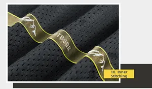 Makrodetail des atmungsaktiven schwarzen Netzfutters mit olivgrünem Outdoor-Gurtband