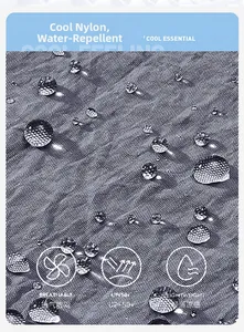 Macro view of water-repellent ice silk fabric with UPF 50+ UV protection texture