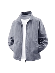 Men Outdoor Sun Protection Jacket Lightweight UPF 50+ Breathable Windbreaker Casual Stand Collar Quick Dry Hiking Coat
