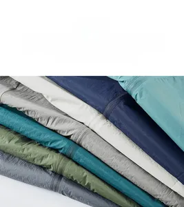 Close-up of lightweight breathable summer fabric in various trendy colors and textures