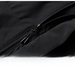 Detail view of high-density synthetic fabric and durable black two-way zipper closure