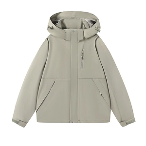 Unisex windproof waterproof hooded outdoor jacket in sage green for hiking and commuting