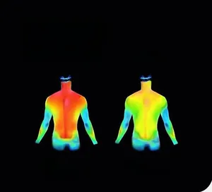 Infrared thermal imaging showing cooling effect of the breathable sun protection fabric