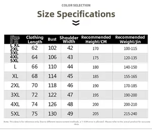 Detaillierte Größentabelle für die schnelltrocknende Angelweste von S bis 5XL