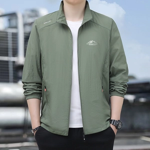 Men's Lightweight Sun Protection Jacket Breathable UV Protection Quick Dry Stand Collar Outdoor Hiking Fishing Summer Skin Coat