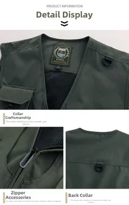 Detail der Outdoor-Weste mit atmungsaktivem Netzfutter und hochwertigem Metallreißverschluss