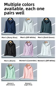 Giacca con cappuccio protezione solare UPF50+ in vari colori per uomo e donna