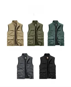 Outdoor multi-pocket utility vest collection for men available in five versatile colors