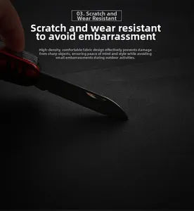 Macro shot of high-density black fabric being tested for scratch and wear resistance
