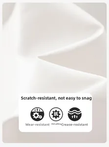 Detail of high-density white fabric showing anti-scratch, anti-pilling and wrinkle-free texture