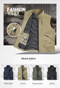 Détail du gilet utilitaire extérieur avec multi-poches et doublure en maille respirante