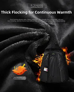 Close-up of thick fleece lining on black winter jacket with thermal lock warmth technology