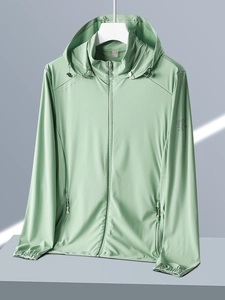 Breathable UPF 50+ lightweight ice silk sun protection jacket in mint green for outdoor