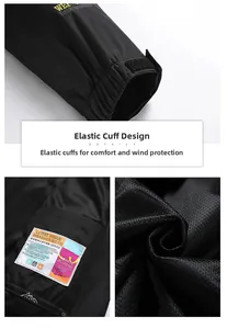 Detail of adjustable velcro cuffs and 20,000mm waterproof fabric for outdoor jacket