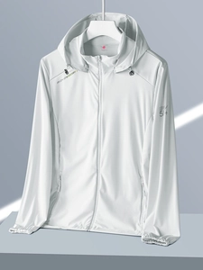 UPF 50+ lightweight sun protection jacket with hood and Move Sport logo for summer
