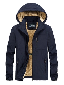 Men's Padded Hooded Jacket Windproof Warm Sherpa Lined Winter Coat Outdoor Casual Urban Fashion Solid Color Multi Pocket Outerwear