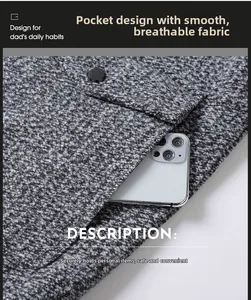 Détail de la poche latérale d'une veste en tweed gris montrant sa grande capacité