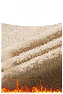 Macro texture of thickened cream sherpa fleece lining for men's winter jackets
