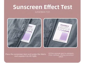 Test de protection UV montrant le tissu gris foncé bloquant les rayons ultraviolets
