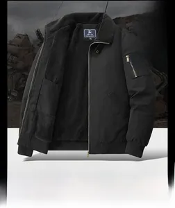 Detail of men's black jacket featuring thick warm fleece lining and sturdy metal zipper