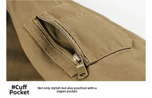 Detail of cotton jacket sleeve with functional metal zipper pocket and twill texture