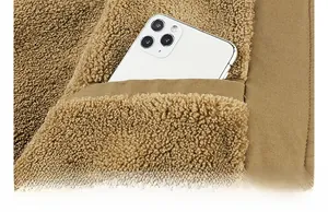 Detail showing inner large-capacity anti-theft pocket with warm fleece lining for men jacket